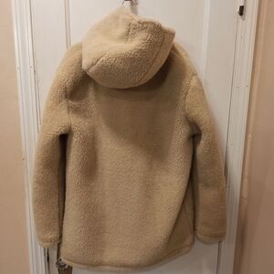 Cream Sherpa Fleece Teddy Bear Collared 5-Button Jacket Size XL